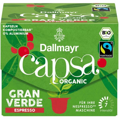 Dallmayr Capsa Gran Verde Espresso Bio kávékapszula 56 g (10 db) HU-ÖKO-001