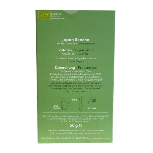 Dallmayr Japán Sencha zöld tea 20db (teapiramis)