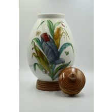 Nymphenburg porcelán kávétartó váza (kék papagáj)