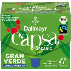   Dallmayr Capsa Gran Verde Lungo Intenso Bio kávékapszula 56 g (10 db) HU-ÖKO-001